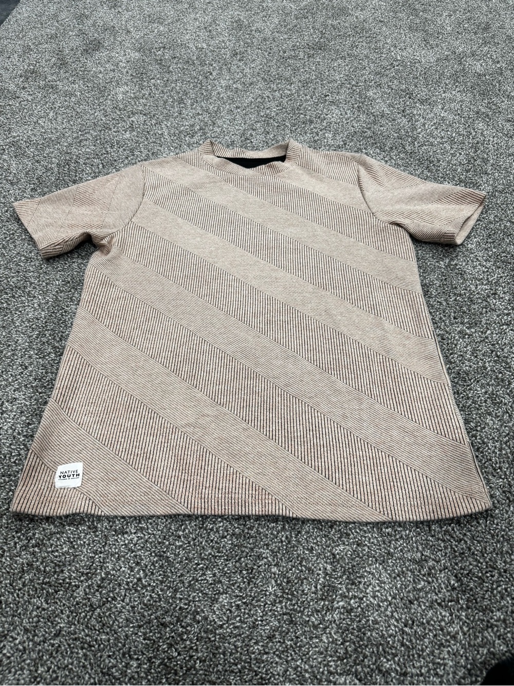 NATIVE YOUTH Short Sleeve Knit Tee in Light Brown